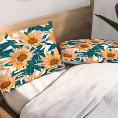 83 Oranges Blush Sunflowers Pillow Shams