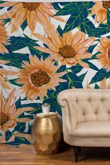 83 Oranges Blush Sunflowers Tapestry