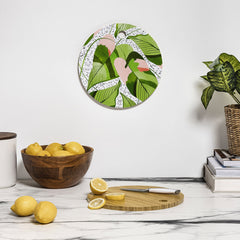 83 Oranges Blushing Leaves Cutting Board Round