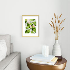 83 Oranges Blushing Leaves Metal Framed Art Print