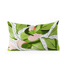 83 Oranges Blushing Leaves Oblong Throw Pillow
