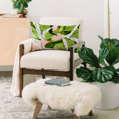83 Oranges Blushing Leaves Oblong Throw Pillow