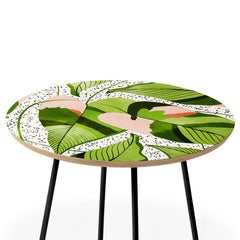 83 Oranges Blushing Leaves Round Side Table