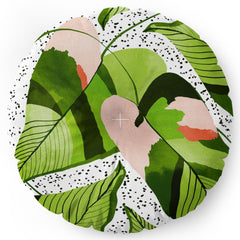 83 Oranges Blushing Leaves Floor Pillow Round