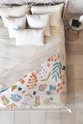 83 Oranges Botanical Harmony Fleece Throw Blanket