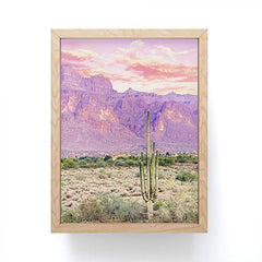83 Oranges Cactus Sunset Framed Mini Art Print
