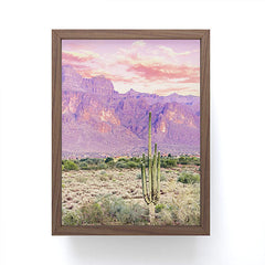 83 Oranges Cactus Sunset Framed Mini Art Print