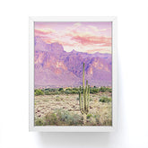 83 Oranges Cactus Sunset Framed Mini Art Print