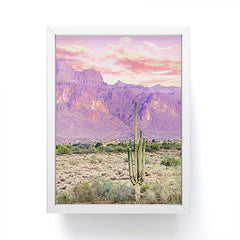 83 Oranges Cactus Sunset Framed Mini Art Print