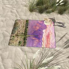 83 Oranges Cactus Sunset Picnic Blanket