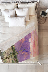 83 Oranges Cactus Sunset Fleece Throw Blanket