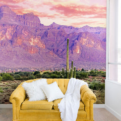 83 Oranges Cactus Sunset Wall Mural