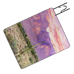 83 Oranges Cactus Sunset Picnic Blanket