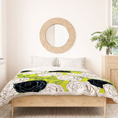 83 Oranges Carnations Duvet Cover