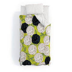 83 Oranges Carnations Duvet Cover