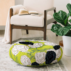 83 Oranges Carnations Floor Pillow Round