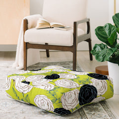 83 Oranges Carnations Floor Pillow Square