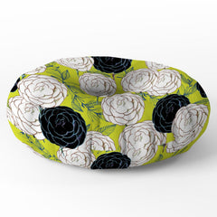 83 Oranges Carnations Floor Pillow Round