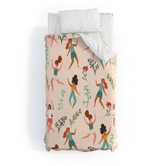 83 Oranges Central Park Zumba Duvet Cover