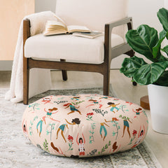 83 Oranges Central Park Zumba Floor Pillow Round