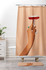 83 Oranges Cheers to Love Shower Curtain And Mat