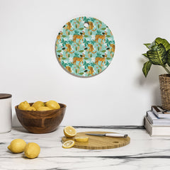 83 Oranges Cheetah Jungle Cutting Board Round