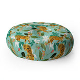 83 Oranges Cheetah Jungle Floor Pillow Round