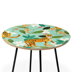 83 Oranges Cheetah Jungle Round Side Table