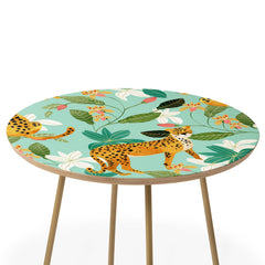 83 Oranges Cheetah Jungle Round Side Table