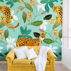 83 Oranges Cheetah Jungle Wall Mural