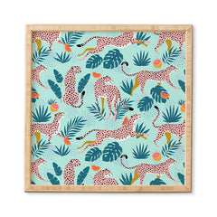 83 Oranges Cheetahs In Grapefruit Grove Framed Wall Art