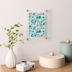 83 Oranges Cheetahs In Grapefruit Grove Floating Acrylic Print