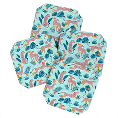 83 Oranges Cheetahs In Grapefruit Grove Coaster Set