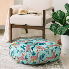 83 Oranges Cheetahs In Grapefruit Grove Floor Pillow Round