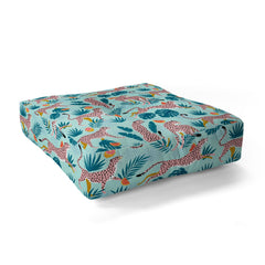 83 Oranges Cheetahs In Grapefruit Grove Floor Pillow Square