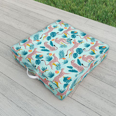 83 Oranges Cheetahs In Grapefruit Grove Outdoor Floor Cushion