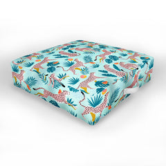 83 Oranges Cheetahs In Grapefruit Grove Outdoor Floor Cushion