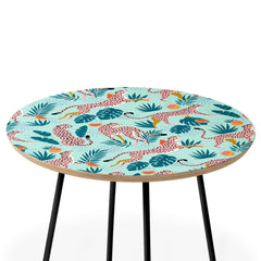 83 Oranges Cheetahs In Grapefruit Grove Round Side Table