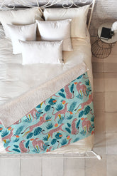 83 Oranges Cheetahs In Grapefruit Grove Fleece Throw Blanket