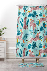 83 Oranges Cheetahs In Grapefruit Grove Shower Curtain And Mat