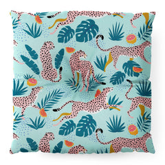 83 Oranges Cheetahs In Grapefruit Grove Floor Pillow Square