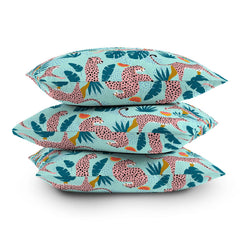 83 Oranges Cheetahs In Grapefruit Grove Throw Pillow