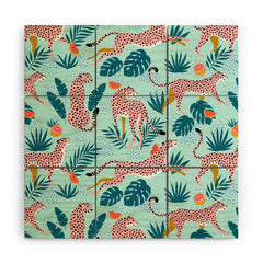 83 Oranges Cheetahs In Grapefruit Grove Wood Wall Mural