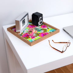 83 Oranges Ecstatic Floral Square Tray