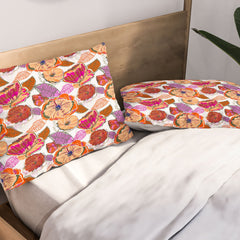 83 Oranges Fall Flora Pillow Shams