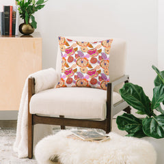 83 Oranges Fall Flora Throw Pillow