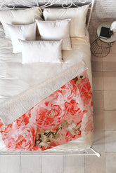 83 Oranges Fiona Floral Fleece Throw Blanket