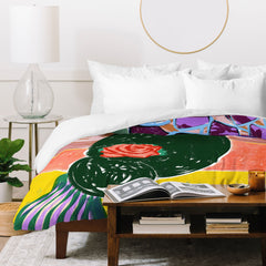 83 Oranges Fish Market Duvet Cover