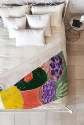 83 Oranges Fish Market Fleece Throw Blanket