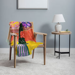 83 Oranges Fish Market Throw Blanket